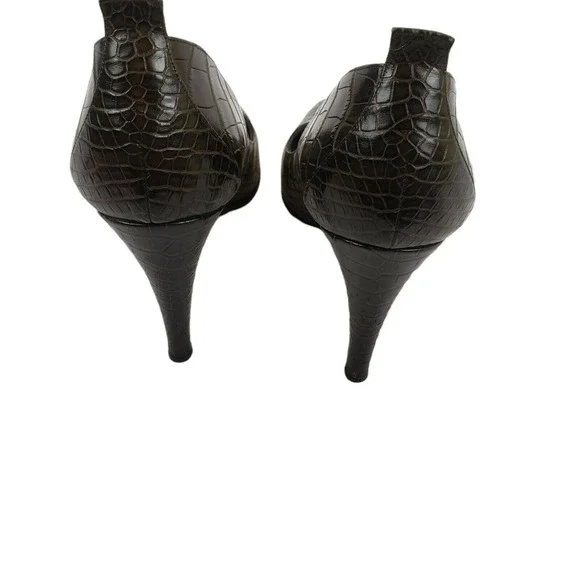 Balenciaga Brown Alligator/Leather Woman's 4" Heel Size 40 = US 10 - Picture 6 of 12